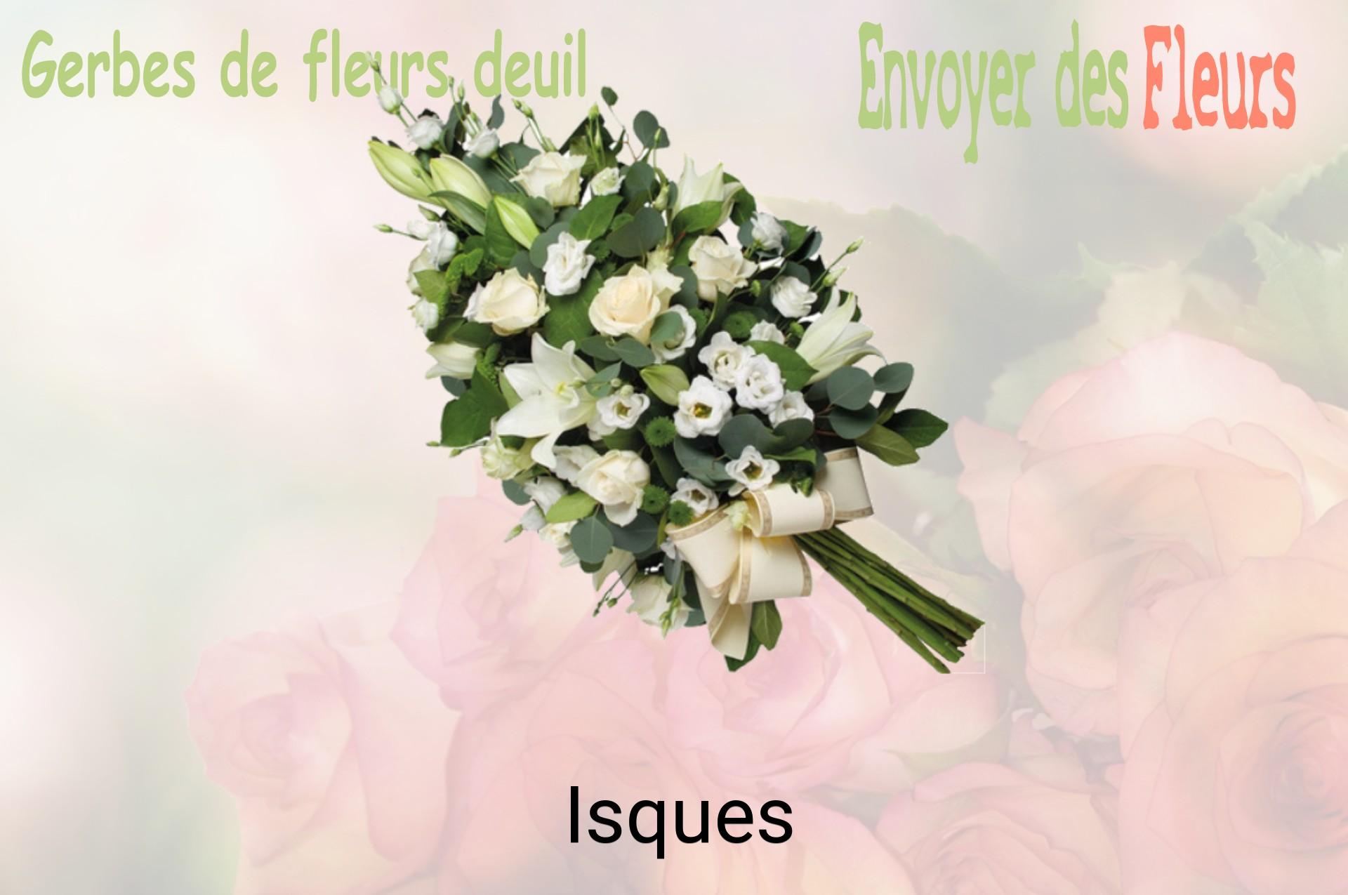 Gerbe de fleurs de deuil livrée à Isques